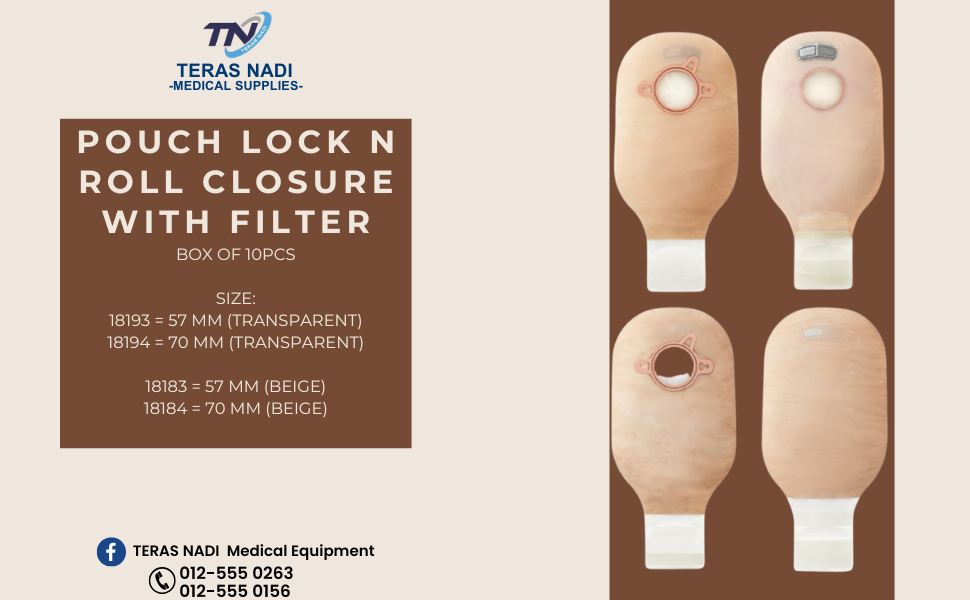 Hollister: Drainable Pouches with Filter Lock 'n Roll Closure