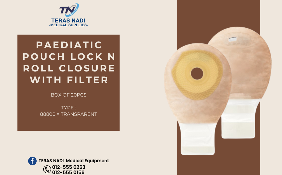 HOLLISTER PAEDIATRIC POUCH LOCK 'N ROLL CLOSURE WITH FILTER