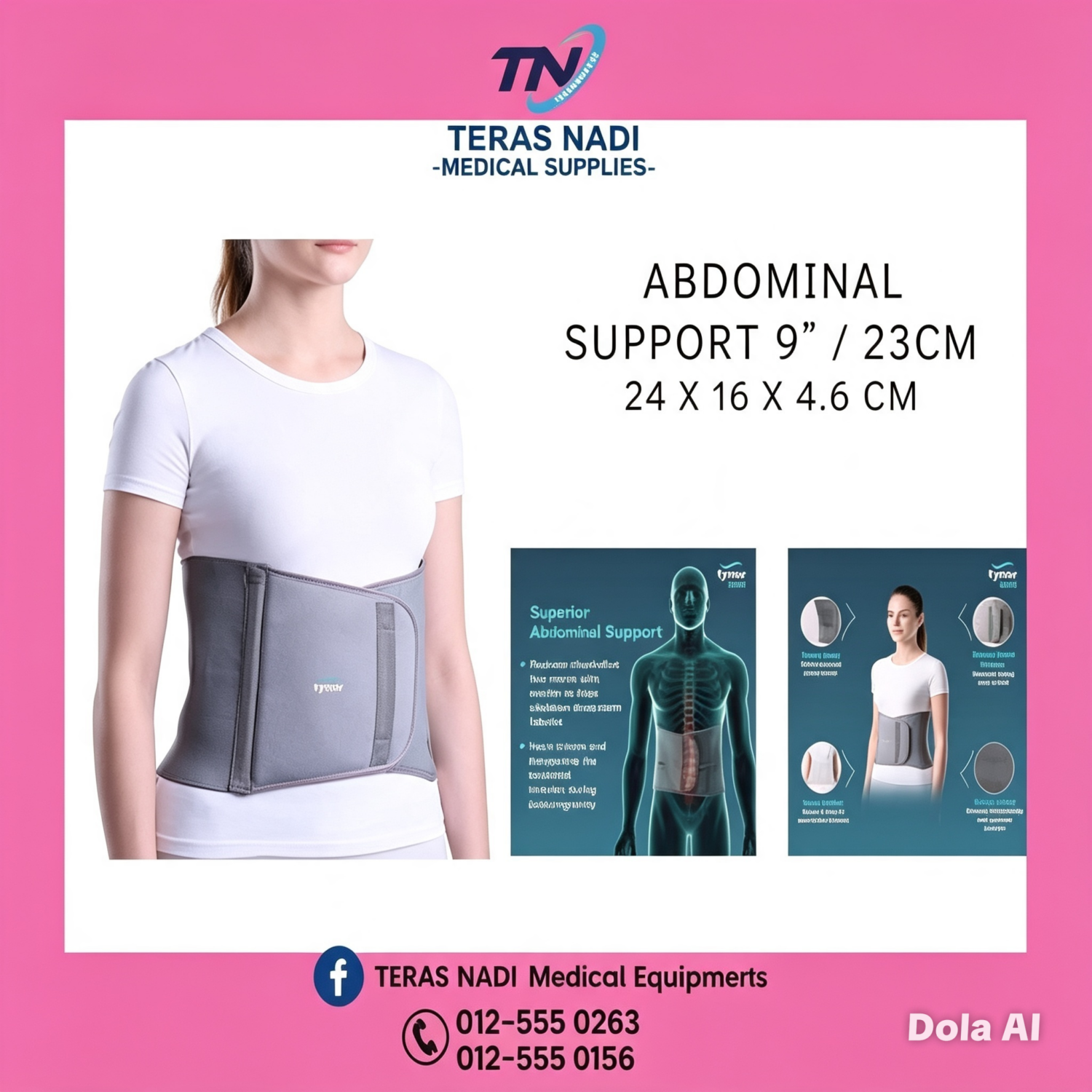 ABDOMINAL SUPPORT 9"/23CM